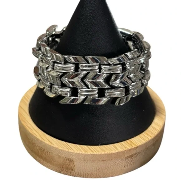 NEW Wide Silver Chain Link Bracelet 7" Silver Link Bracelet - Picture 8 of 8